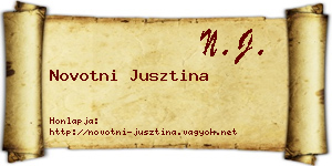 Novotni Jusztina névjegykártya